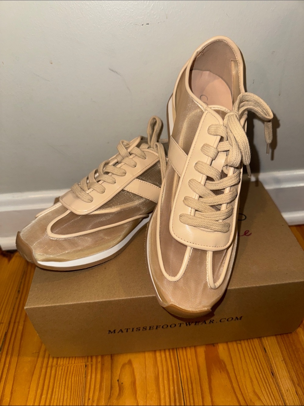 Matisse Neutral Tan & Cream Mesh Slip-On Sneakers